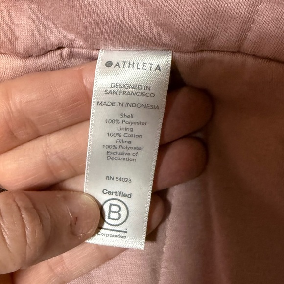 Athleta Ritual Jacket Women’s M Mauve Hooded Faux Fur Full Zip Winter Coat - Picture 10 of 11